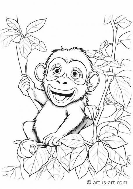 Monkey Coloring Page For Kids